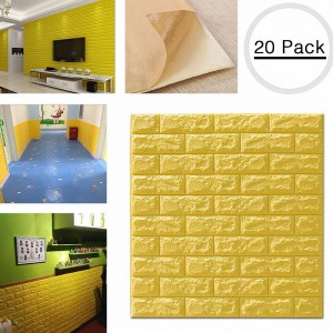 3D Wall Panels Peel And Stick Wallpaper Yellow Pack Of 20